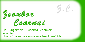 zsombor csarnai business card